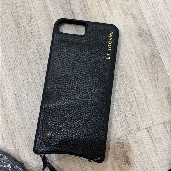 Bandolier Black LEATHER Phone Case Set with Strap 6 ,7 ,8 NWT - Picture 3 of 6